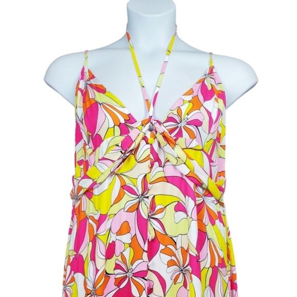 JustFab Womens Multicolor Fuchsia Floral Print Tiered Maxi Dress Size XXL NWT - Picture 3 of 8